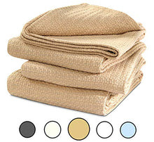 Load image into Gallery viewer, TreeWool 100% Soft Premium Cotton Thermal Blanket in Basket Weave - Easy Care Comfortable and Warm Season Bed Layering (King Size - 90" x 108", Beige)
