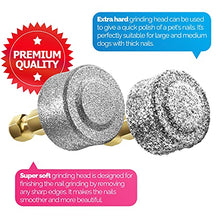 Load image into Gallery viewer, LuckyTail Dog Nail Grinder Replaceable Extra Hard &amp; Super Soft Grinding Heads – Diamond Tips for Professional Pet Claw Trimmer and Grooming Tool Kit – (Pack of 2)
