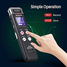 Load image into Gallery viewer, EVISTR 16GB Digital Voice Recorder Voice Activated Recorder with Playback - Upgraded Small Tape Recorder for Lectures, Meetings, Interviews, Mini Audio Recorder USB Charge, MP3
