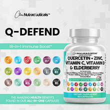 Load image into Gallery viewer, Quercetin 1000mg Zinc 50mg Elderberry Vitamin C 1000mg VIT D3 5000 IU for Lung Immune Defense Support Supplement w/ Bromelain, Artemisinin, Sea Moss, Probiotics, Garlic Immunity Allergy Relief Adults
