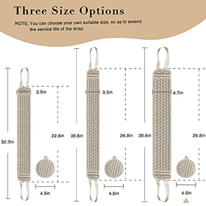 Suntee Exfoliating Back Scrubber & Exfoliating Sponge Pad Set for Shower, Bath Shower Scrubber for Men and Women, Luffa Scrubber to Deep Clean Relax Your Body (36.5'' length 4.5'' width)