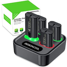 Load image into Gallery viewer, BEBONCOOL Charger for Xbox One Controller Battery Pack, with 4 x 1200mAh Rechargeable Xbox One Battery Charger Charging Kit for Xbox One, Xbox One X, Xbox One S, Xbox One Elite Controllers
