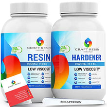 Load image into Gallery viewer, CRAFT RESIN Epoxy Resin Kit - Crystal Clear Resin &amp; Hardener for Jewelry, Countertop, Crafts, &amp; Art Resin Molds - Food Safe, Self Leveling with Gloss, UV &amp; Heat Resistant, No Bubble &amp; Yellowing 34Oz
