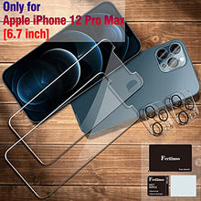 Load image into Gallery viewer, Ferilinso 2 Pack Screen Protector for iPhone 12 Pro Max with 2 Pack Camera Lens Protector [Tempered-Glass] [Military Protective] [HD Clear] [Case Friendly] [Anti-Fingerprint]
