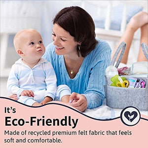 Putska Baby Diaper Caddy Organizer: Portable Holder Bag for Changing Table and Car, Nursery Essentials Storage bins gifts with 2 Pacifier Clips, 2 Bibs…