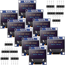 Load image into Gallery viewer, Frienda 10 Pieces I2C OLED Display Module OLED Display Screen Driver IIC I2C Tabellone Seriale con Display Auto-Luminoso Compatibile with con Raspberry PI (Blue and Yellow)

