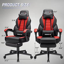 Load image into Gallery viewer, LEMBERI Video Game Chairs with footrest，Massage Gamer Chair，Big and Tall Gaming Chair 400lb Capacity，Gaming Chairs for Adults Teens，Racing Style Gaming Computer Chair with Headrest and Lumbar Support
