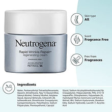 Load image into Gallery viewer, Neutrogena Rapid Wrinkle Repair Retinol Cream, Anti-Wrinkle Face &amp; Neck Cream with Hyaluronic Acid &amp; Retinol, Fragrance-Free Moisturizer, 1.7 oz
