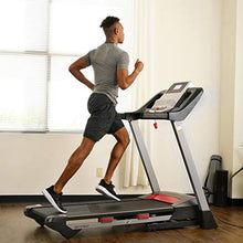 Load image into Gallery viewer, Sunny Health &amp; Fitness Electric Folding Treadmill with LCD and Pulse Monitor, 265 LB Max Weight, Tablet Holder, Bluetooth Speakers and USB Charging - SF-T7917,Black
