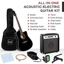 Load image into Gallery viewer, Best Choice Products Beginner Acoustic Electric Guitar Starter Set w/ 41in, All Wood Cutaway Design, Case, Strap, Picks, Tuner - Black
