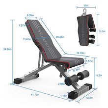 Load image into Gallery viewer, Yoleo Commercial Weight Bench, Adjustable/Foldable Strength Training Bench, Utility Incline/Decline Bench for Full Body Workout - Fast Folding
