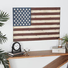 Load image into Gallery viewer, Deco 79 American Flag Rustic Wall Art,Wrought Iron Wall Decor 13965 Red 38 in x 1 in x 26 in (L x W x H)
