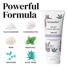 Load image into Gallery viewer, Aromalief Hemp Cream with Lavender Aromatherapy - 1000MG Hemp- 2 Pack -Made in USA - Relieve Stress, Muscle &amp; Joint Pain- Menthol, Glucosamine, Chondroitin MSM - Vegan &amp; Cruelty-Free…
