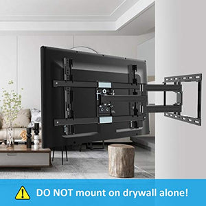 JUSTSTONE TV Wall Mount Bracket Full Motion for Most 32-80 Inch LED/LCD/OLED Flat Screen Curved TVs with Articulating Dual Arm Swivel Tilt Up to 110 lbs, Max VESA 600X400mm