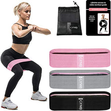 Load image into Gallery viewer, Booty 3 Resistance Bands for Legs and Butt Set, Exercise Bands Fitness Bands - Video Workout, Resistance Loops Hip Thigh Glute Bands Non Slip Fabric, Elastic Strength Squat Band Beginner-Professional

