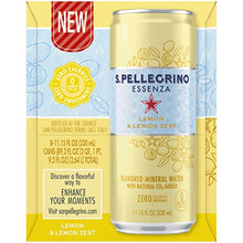 Load image into Gallery viewer, S.Pellegrino Essenza Lemon Lemon Zest Flavored Mineral Water, 11.15 fl oz. Cans (8 Count)
