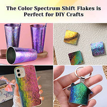 Load image into Gallery viewer, Silafuy Chameleon Flakes Color Shifting, 8 Color Changing Pigment Powder Flakes for Nails Art Epoxy Resin Supplies, Holographic Chrome Chameleon Flakes Metallic for Tumblers Paints Eyeshadow Makeup
