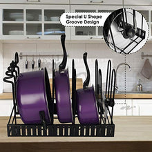 Load image into Gallery viewer, Pensar Pots and Pans Organizers for Cabinet, Adjustable Pot Organizer Rack under Cabinet, Pan Organizer with 8 Tiers &amp; 3 DIY Methods, Lid Kitchen Cabinet Organizer
