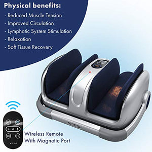 Miko Foot Massager Shiatsu Machine With Multi-Pressure Settings, Vibration, Deep-Kneading, Heat and Wireless Remote- Alleviate Discomfort From Plantar Fasciitis, Neuropathy, Diabetes Fits Up To Size15