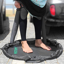 Load image into Gallery viewer, Wetsuit Changing Mat ‘IslandMat' Surf Mat &amp; Wetsuit Bag CompactFolding 2 IN 1 Design - WATERPROOF 5000X TECHNOLOGY Prevents Water Leaking Inside Your Car &amp; Keep You &amp; Your Surfing Accessories Clean
