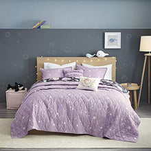 Load image into Gallery viewer, Urban Habitat Kids Magical Narwhals Reversible 100% Cotton Quilt, Novel Animal Print Modern All Season Down Alternative Bed Set for Kids, Decorative Pillows, Twin(68"x88"), Purple Multi 4 Piece
