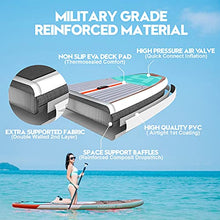 Load image into Gallery viewer, Highpi Inflatable Stand Up Paddle Board 11'x33''x6''W Premium SUP Accessories &amp; Backpack, Wide Stance, Surf Control, Non-Slip Deck, Leash, Paddle and Pump, Standing Boat for Youth &amp; Adult…
