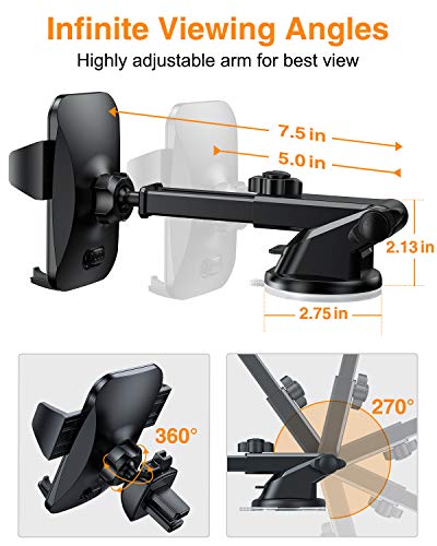 Load image into Gallery viewer, VANMASS Universal Car Phone Mount,【Patent & Safety Certs】 Upgraded Handsfree Stand, Phone Holder for Car Dashboard Windshield Vent, Compatible iPhone 13 12 11 Pro Max Xs XR X 8, Galaxy s20 Note 10 9
