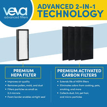 Load image into Gallery viewer, VEVA 8000 Elite Pro Series Black Air Purifier for Home &amp; Large Room, 325 Sq Ft., HEPA Filter &amp; 4 Premium Activated Carbon Pre Filters Removes Allergens, Smoke, Dust, Pet Dander &amp; Odor Complete Tower Air Cleaner Home &amp; Office
