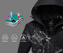 Load image into Gallery viewer, Wantdo Men&#39;s Waterproof Warm Snow Jacket Hooded Outwear Wind Breaker Black L
