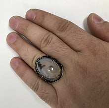 Load image into Gallery viewer, KAR Rare 925K STERLING SILVER Yemeni AGATE(Aqeeq) Large MEN&#39;S RING USA SELLER P5B (12)
