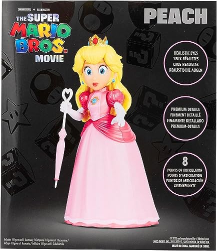 Load image into Gallery viewer, The Super Mario Bros. Movie - 5 Inch Action Figure Series 1 – Princess Peach Figure with Umbrella Accessory