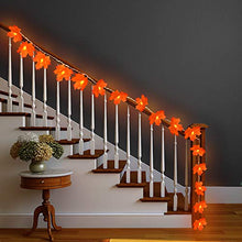 Load image into Gallery viewer, Thanksgiving Decorations Lighted Fall Garland, Fall Maple Leaves String Lights for Indoor Outdoor Total 32 ft 100 LED Maple Leaves Light，Halloween String Lights Fall Decor for Home Holiday
