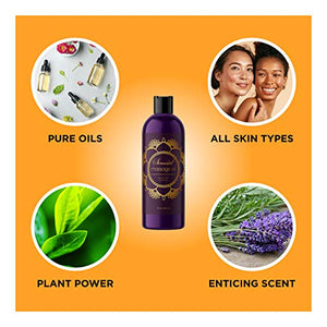 Aromatherapy Sensual Massage Oil for Couples - Relaxing Full Body Massage Oil for Date Night with Sweet Almond Oil - Vegan Lavender Massage Oil for Massage Therapy Smooth Gliding Formula (8 Fl Oz)