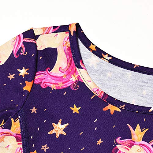 Load image into Gallery viewer, Long Sleeve Unicorn Dresses for Toddler Girls Casual Summer Sun Dresses 7 16