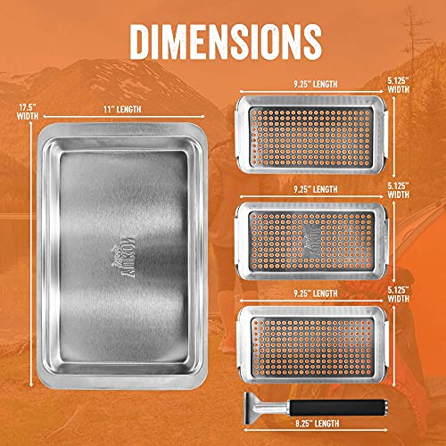 Load image into Gallery viewer, Yukon Glory BBQ 'N Serve Grill Basket Set, Revolutionary Grill to Table Design, Includes 3 Grilling Baskets, Serving Tray and Patented Clip-on Handle Perfect For Grilling Fish, Veggies and Meats