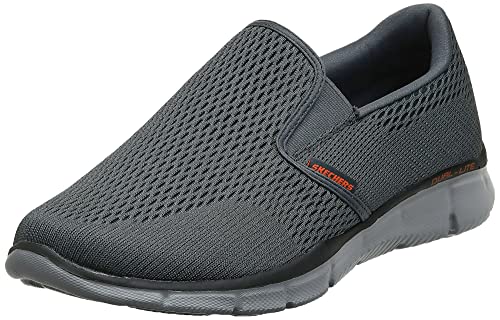 Skechers Men's Equalizer Double Play Slip-On Loafer,Charcoal/Orange,11.5 M US