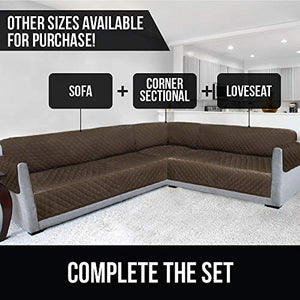 Sofa Shield Original Patent Pending Reversible Large Sofa Protector for Seat Width up to 70 Inch, Furniture Slipcover, 2 Inch Strap, Couch Slip Cover Throw for Pets, Dogs, Cats, Sofa, Chocolate Beige