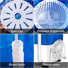 Load image into Gallery viewer, COSTWAY Mini Washing Machine with Spin Dryer, Electric Compact Laundry Machines Portable Durable Design Washer Energy Saving, Rotary Controller(Blue)
