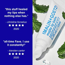 Load image into Gallery viewer, Malin + Goetz Mojito Lip Moisturizer for men and women, long lasting hydrating, soothing dry lip repair treatment, lightly fragranced, color free. vegan and cruelty free 0.3 fl oz
