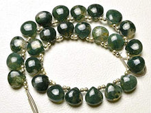 Load image into Gallery viewer, GemAbyss Beads Gemstone 1 Strand Natural Royal Green Moss Agate 9 Inch Strand,Superb-Finest Quality AAA Quality Smooth Heart Shape Briolettes, 10 MM Code-MVG-22755
