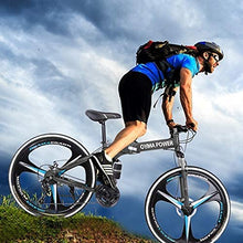 Load image into Gallery viewer, 26 inch 21 Speed Folding Mountain Bike High Carbon Steel, Full Suspension MTB Bicycle for Adult, Double Disc Brake Outroad Mountain Bicycle for Men Women,Fast Delivery [ USA in Stock ] (a)
