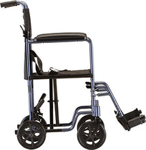 Load image into Gallery viewer, NOVA Medical Products 327 Lightweight Transport Chair, 17&quot;,Dark Blue
