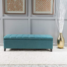 Load image into Gallery viewer, Christopher Knight Home Mission Fabric Storage Ottoman, Dark Teal

