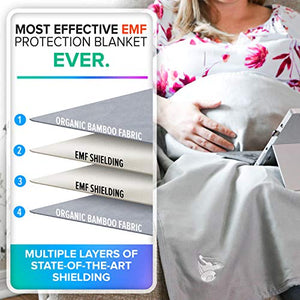 DefenderShield EMF Radiation & 5G Protection Blanket - Universal Organic Bamboo Anti-Radiation Throw Cover for Fertility, Pregnancy, Infants, Babies, Children - Maternity & Baby Blanket (36" x 35")