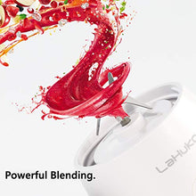 Load image into Gallery viewer, LaHuko Portable Blender Professional Juicer for Shakes and Smoothies with 16oz Detachable Cup and Lid USB Rechargeable Mixer Easy Clean Food Processor For Home Kitchen Sports Travel Outdoor (Extra Smoothie Recipe and Straw/Brush Included)
