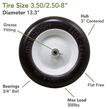 Load image into Gallery viewer, Marathon 3.50/2.50-8" Flat Free Tire on Wheel, 3" Centered Hub, 3/4" Bearings
