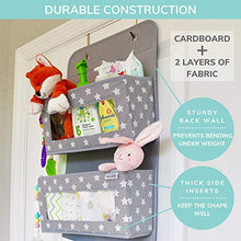 Load image into Gallery viewer, Vesta Baby Over the Door Hanging Organizer - Unisex Space-Saving 4-Pocket Storage Solution for Closet, Children&#39;s Room, Nursery - Clear-Window Caddy - 2 Utility Pockets for Small Items and Accessories
