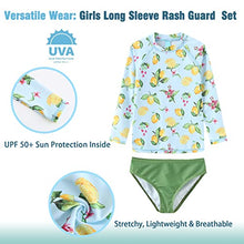 Load image into Gallery viewer, Big Girls 3 Piece Rash Guard Swimsuits Set Tankini Bathing Suits for Girls Long Sleeve Beach Swimwear Yellow Size 14/12-14 Years
