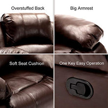 Load image into Gallery viewer, Bonzy Home Air Leather Recliner Chair Overstuffed Heavy Duty Recliner - Faux Leather Home Theater Seating - Manual Bedroom &amp; Living Room Chair Reclining Sofa (Red Brown)
