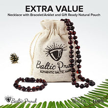 Load image into Gallery viewer, Baltic Amber Necklace And Bracelet Gift Set (Unisex Cherry) - Certified Premium Quality Raw Baltic Amber
